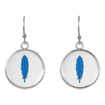 SCA Clan Blue Feather Earrings