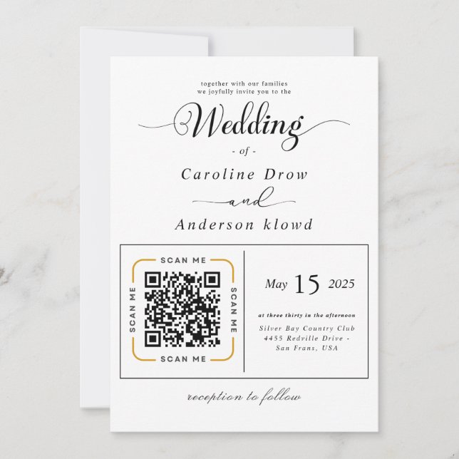 Scan to View Our Wedding Invitation Video (Frente)