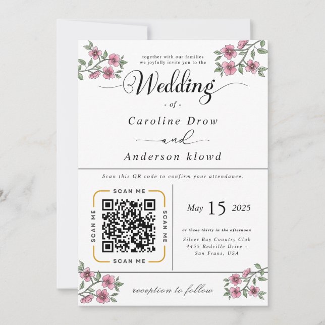 Scan to View Our Wedding Invitation Video (Frente)