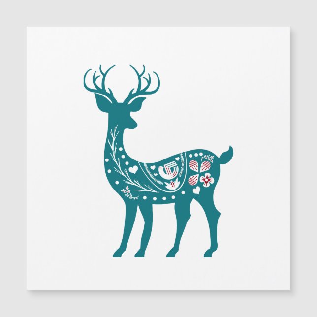 Scandia De Natal Red E Blue Nordic Deer Scandia (Frente)