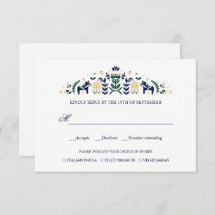 Scandinávia Dala Horse WEDDING RSVP V1