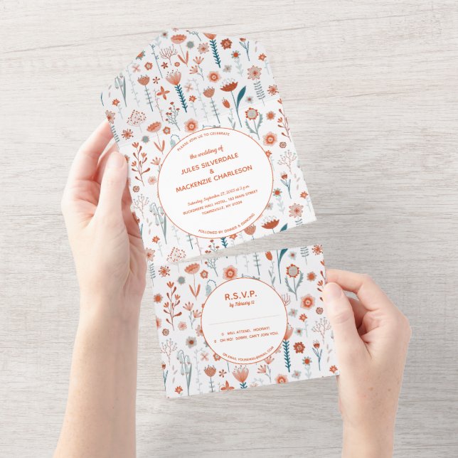 Scandinávia Summer Flowers Modern Boho Wedding (Tearaway)