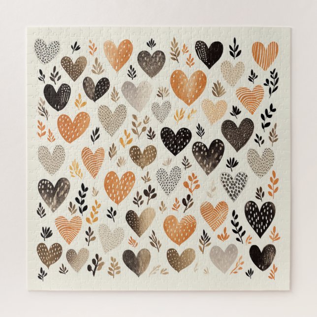 Scandinavian Folk Heart Jigsee Quebra-cabeça (Vertical)