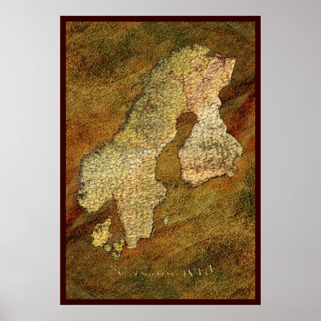 SCANDINAVIAN MAP Art Poster II (Frente)