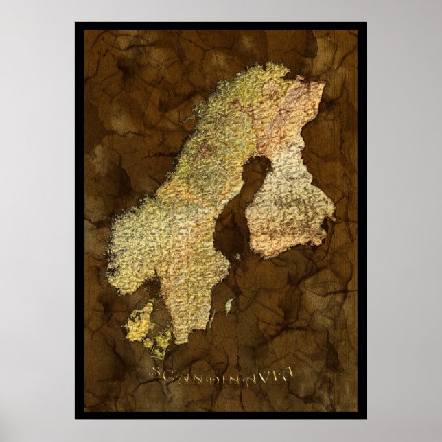 SCANDINAVIAN MAP Art Poster III (Frente)