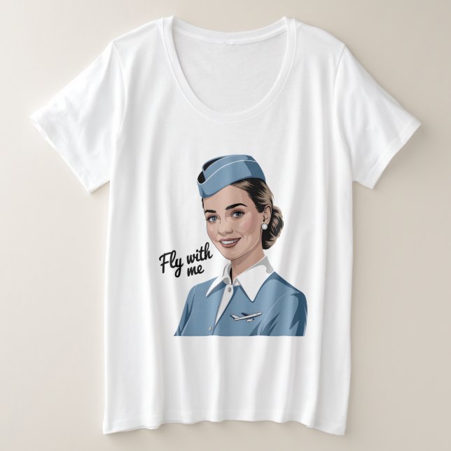 Scandinavian stewardess Womens Plus Size T-Shirt (Frente do Design)