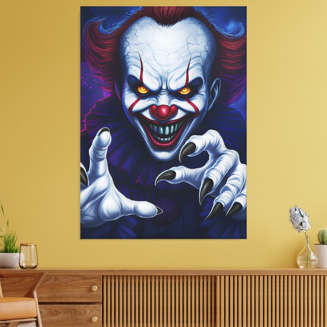 Scary Clown Canvas Print (Insitu(Sala de estar))