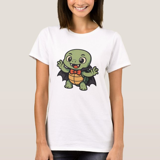 Scary turtle vampire Halloween Oversized T-Shirt (Frente)