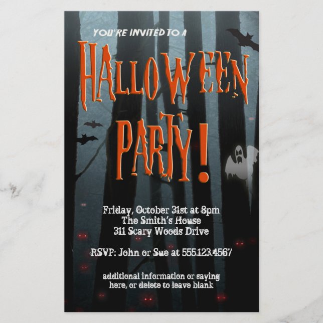 Scary Woods Halloween Party Flyer (Frente)