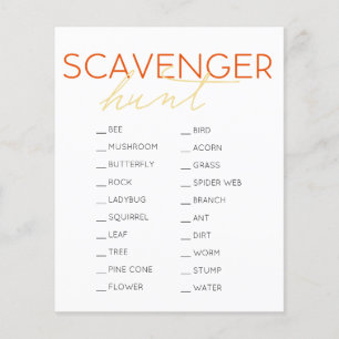 Scavenger Hunt Kids Birthday Game Flyer