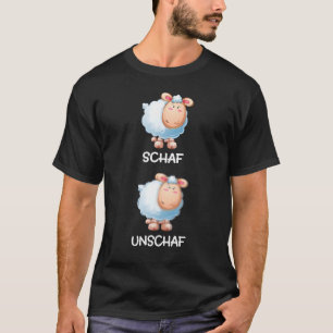 Schaf Unschaf T-Shirt com texto alemão Engraçado