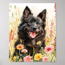 Schipperke Dog Watercolor - Poster