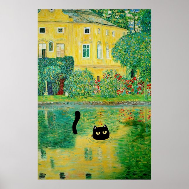 Schloss Kammer no Attersee Cat Poster (Frente)