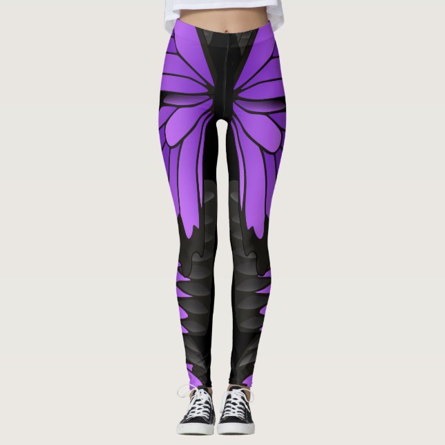 Schmetterling - lila - Tier - Muster Leggings (Frente)