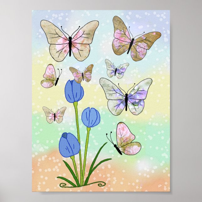 Schmetterlingsbild Poster (Frente)