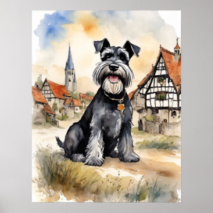 Schnauzer - Impressão de Arte Canina