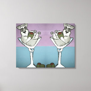 Schnauzer Martini á arte dobro das canvas do