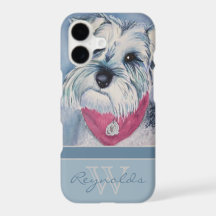 Schnauzer Moderno Elegante com Nome e Monograma