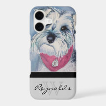 Schnauzer Moderno Elegante com Nome e Monograma Pr