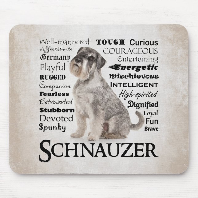 Schnauzer Traça o mouse Pad (Frente)