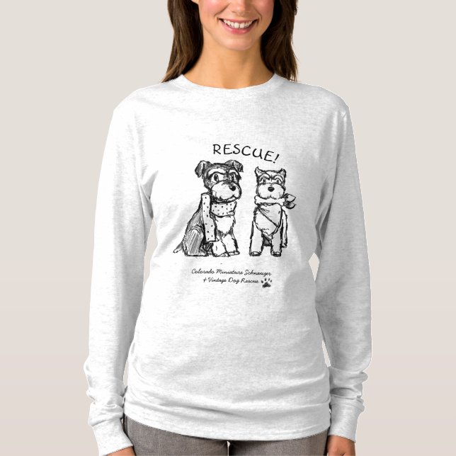 Schnauzers do inverno - camisa longa (mulheres) (Frente)