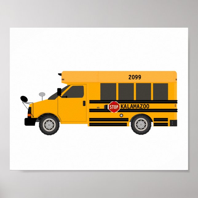 School Bus Kids Décor Impressão Poster (Frente)