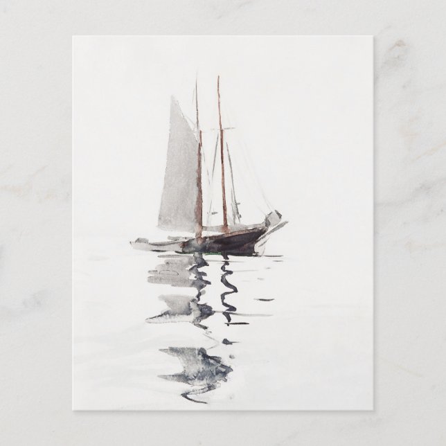 Schooner com duas pernas, com Dory, por Winslow Ho (Frente)