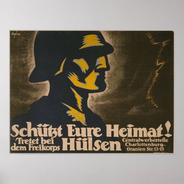 Schütz Eure Heimat! Poster de Recrutamento WW1 (Frente)