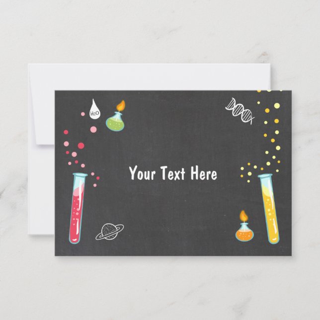 Science Insert card Science Party Experiment RSVP (Frente)