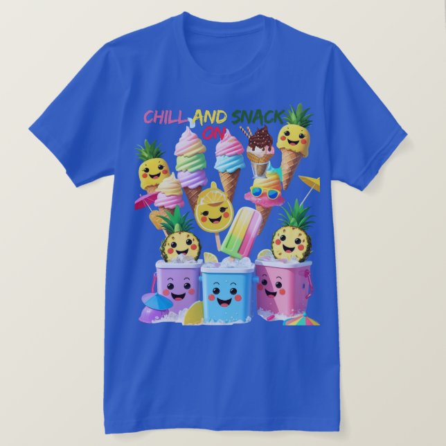 Scoop, Sip, Smile – Camiseta de Guloseimas de Verã (Frente do Design)