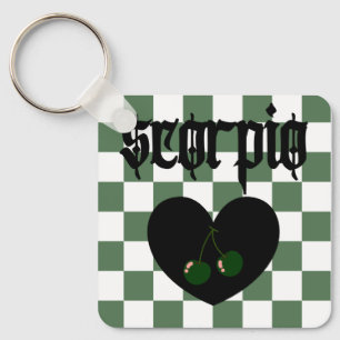 Scorpio Gothic Checkcherries Chaveiro