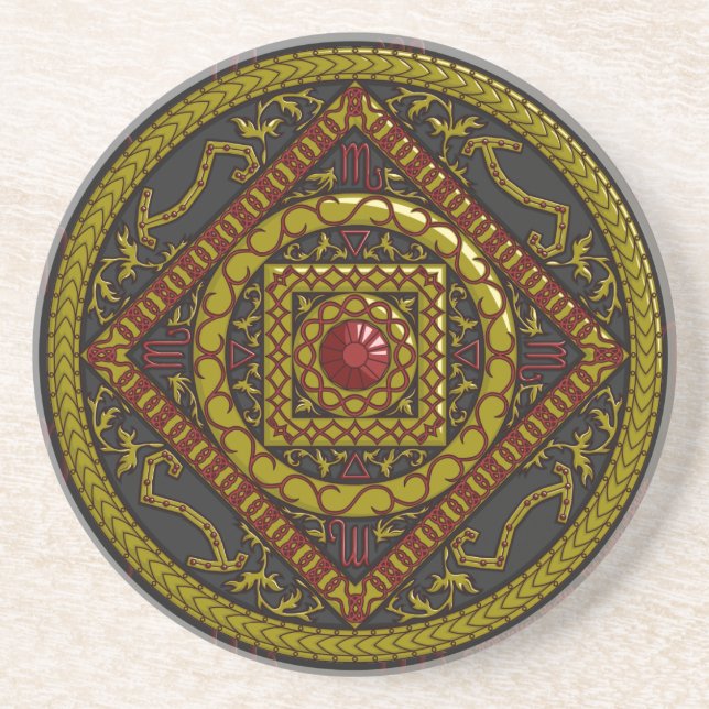 Scorpio Mandala Porta copos (Frente)