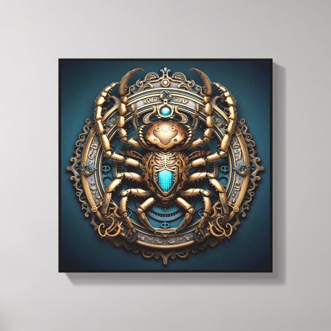 Scorpio Zodiac Art Canvas – Mechanica Astralis (Frente)