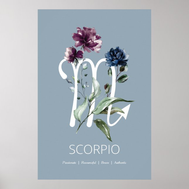 Scorpio Zodiac - Impressão de Sinal de Arte (Frente)