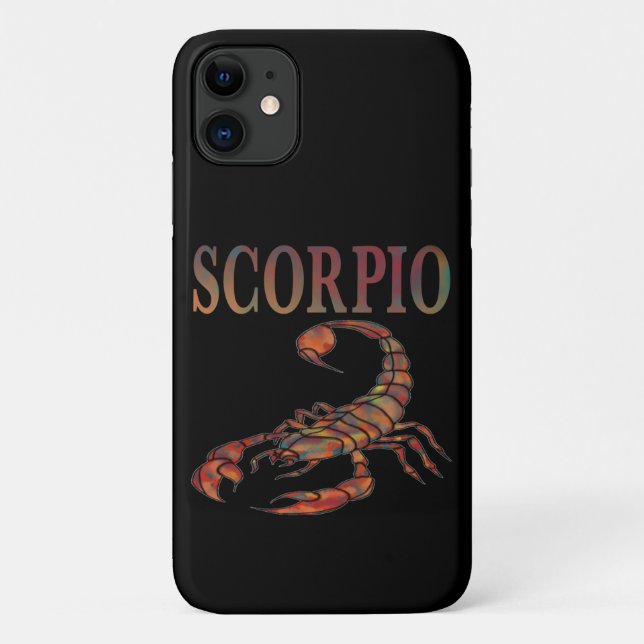 Scorpio Zodiac Símbolo capas de iphone Preta (Verso)