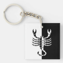 Scorpio Zodiac Sinal, Chaveiro preto e branco