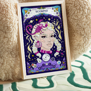 Scorpio Zodiac Sinal Poster - Intensa e Água