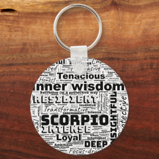 Scorpio Zodiac Word Cloud Chaveiro