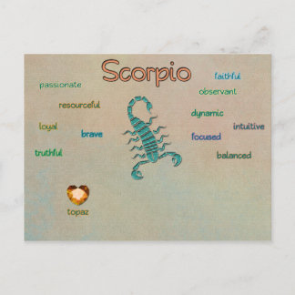 Scorpio zodiano características do cartão postal