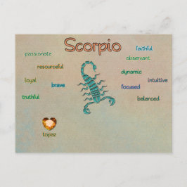 Scorpio zodiano características do cartão postal