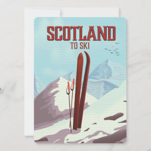 Scotland a esquiar poster das viagens vintage