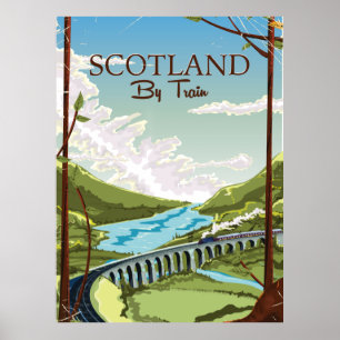 Scotland pelo poster de viagens da locomotiva do