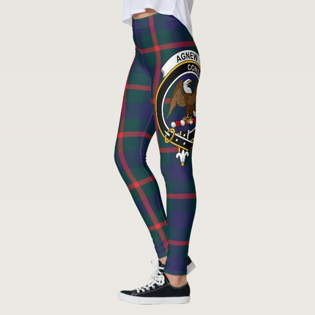 Scotstee Clan Agnew Crest Tartan Women Leggings (Esquerda)