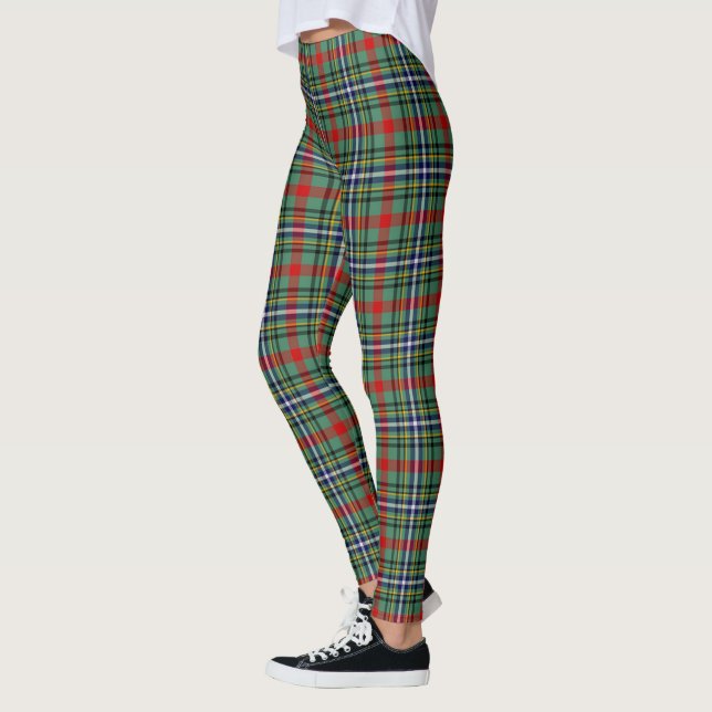 Scotstee Clan Bisset Pattern Tartan Women Leggings (Esquerda)