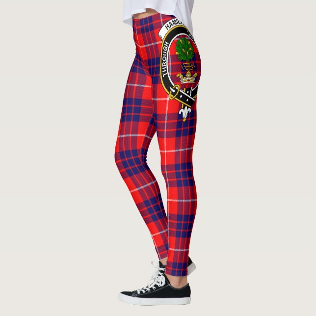 Scotstee Clan Hamilton Crest Tartan Women Leggings (Esquerda)