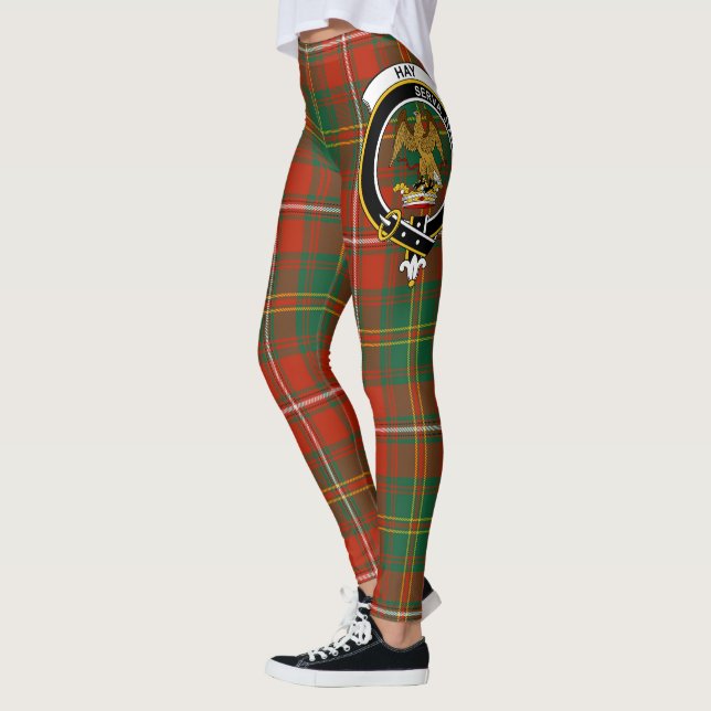 Scotstee Clan Hay Crest Tartan Women Leggings (Esquerda)