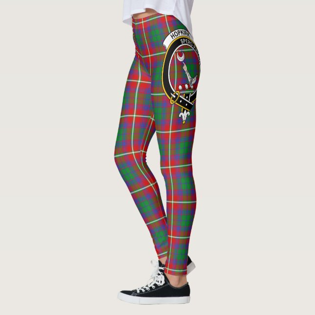 Scotstee Clan Hopkirk Crest Tartan Women Leggings (Esquerda)