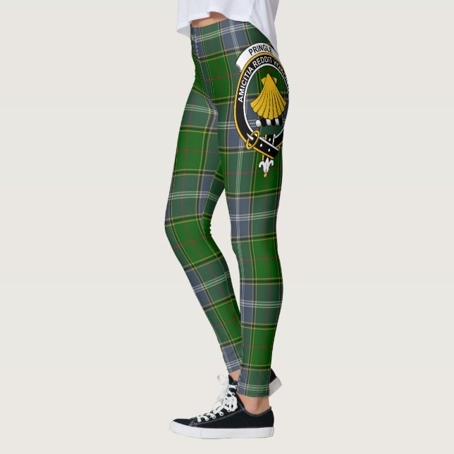 Scotstee Clan Pringle Crest Tartan Women Leggings (Esquerda)