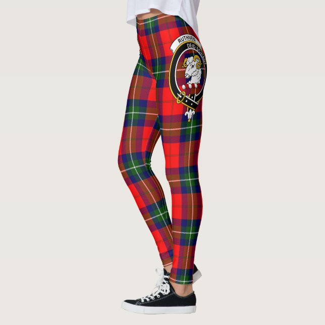 Scotstee Clan Ruthven Crest Tartan Women Leggings (Esquerda)