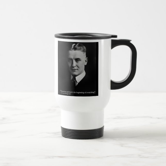 Scott Fitzgerald "Love/Beging" Caneca de viagem de (Direita)